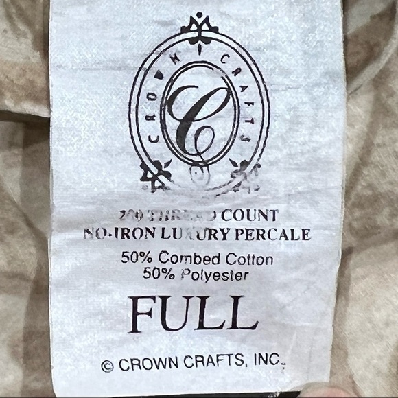 euc- 80s Vintage Crown Crafts Full Flat Sheet & 2 Pillowcases - Picture 7 of 7